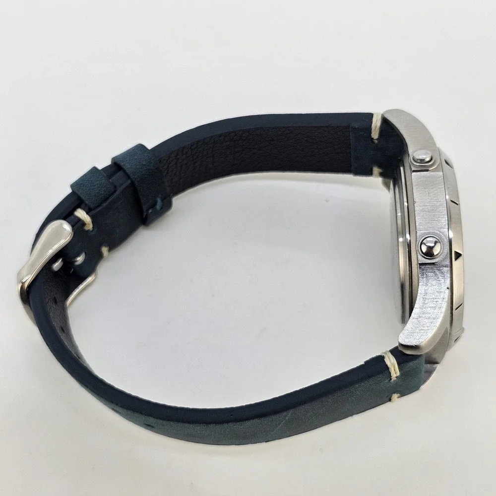 VTG Timex Expedition Ana-Dig Men's Watch 38MM NEW Blue Leather Bands NEW Battery